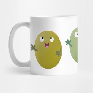 Cute happy olives singing cartoon Mug